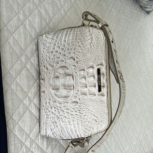 Brahmin White Textured Crossbody Bag